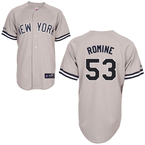 Austin Romine #53 MLB Jersey-New York Yankees Men's Authentic Replica Gray Road Baseball Jersey - Click Image to Close